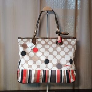 Coach Poppy Watercolor Polka Dot Bag